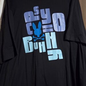 Psycho Bunny Black Tee with Blue/Purple Logo